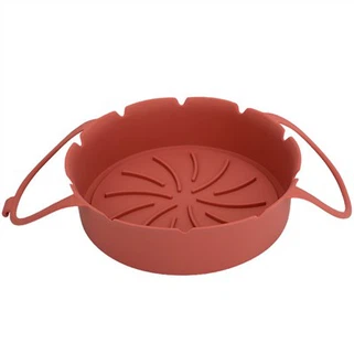 Nouvelle arrivée Air Fryer Baking Pan Basket Réutilisable Round Air Fryer Liners Silicone Avec Poignée